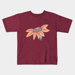 Sunflower spiral drawing Kids T-Shirt